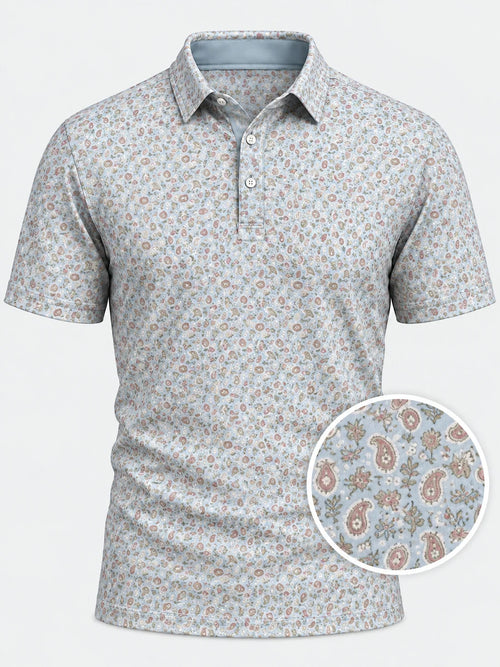 Coastal Paisley Performance-Golf-Poloshirt