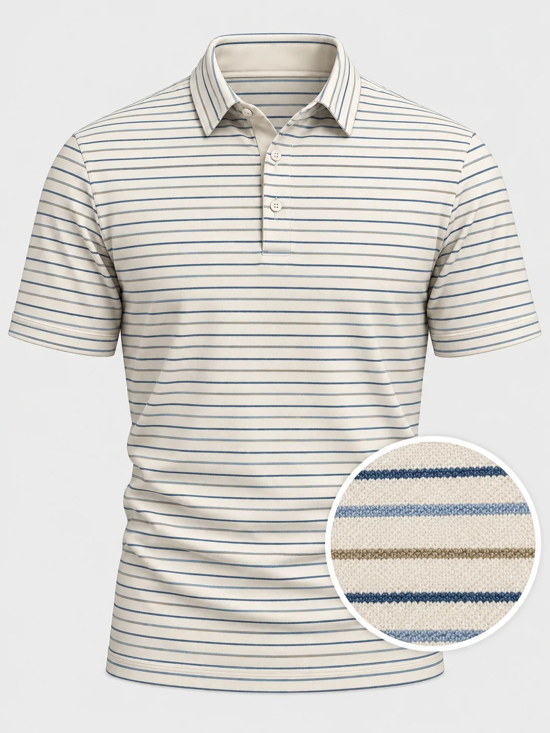 Seaside Pinstripe Performance-Golfpoloshirt