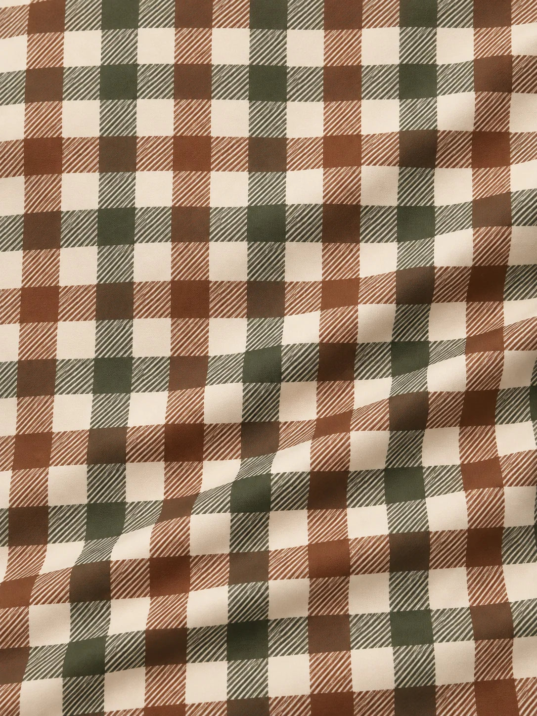 Golf-Pullover in Olivgrün und Braun mit Karomuster und kurzem Reißverschluss
