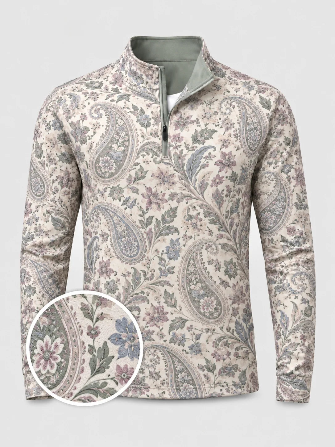 Garden Paisley Golf Quarter-Zip-Pullover