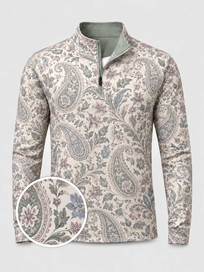 Garden Paisley Golf Quarter-Zip-Pullover